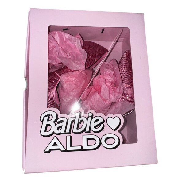 Barbie X Aldo Pink Crystal High Heel Pumps Size 9 Sexy Bling Doll Sparkle Shoes - Picture 5 of 14